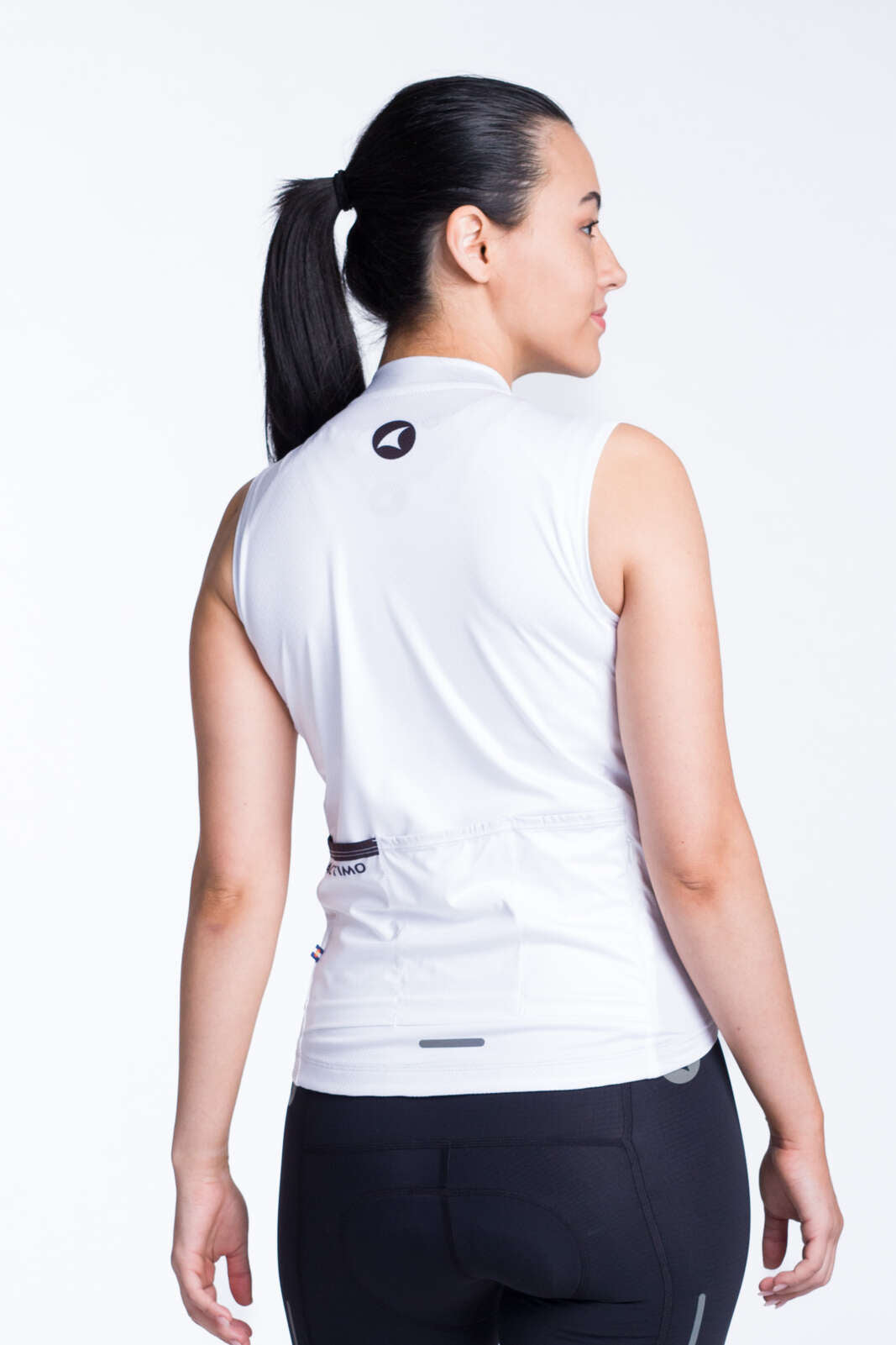 Women's White Sleeveless Cycling Jersey - Back View