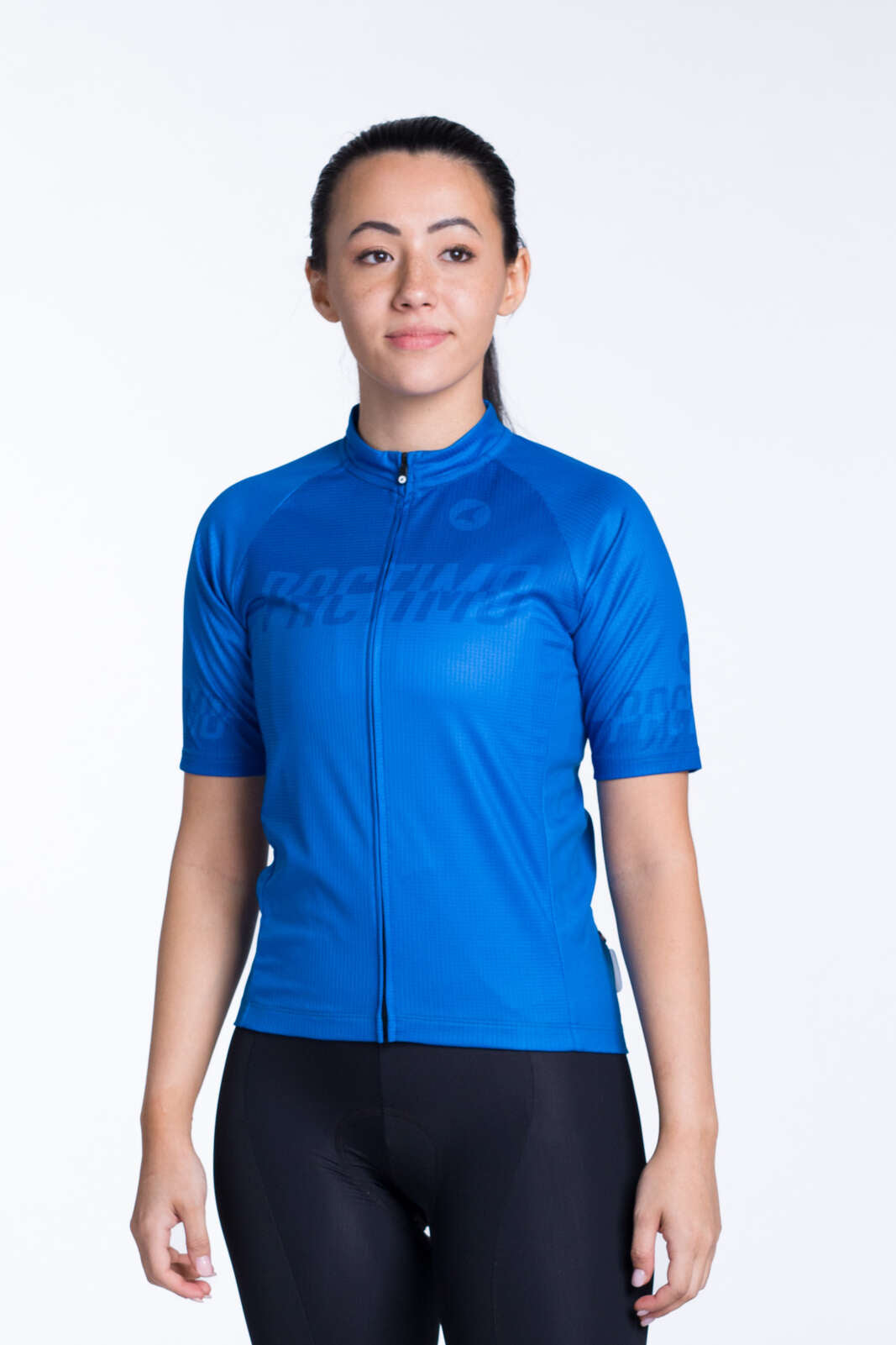 Women's Blue Loose Fit Cycling Jersey - Continental Front View