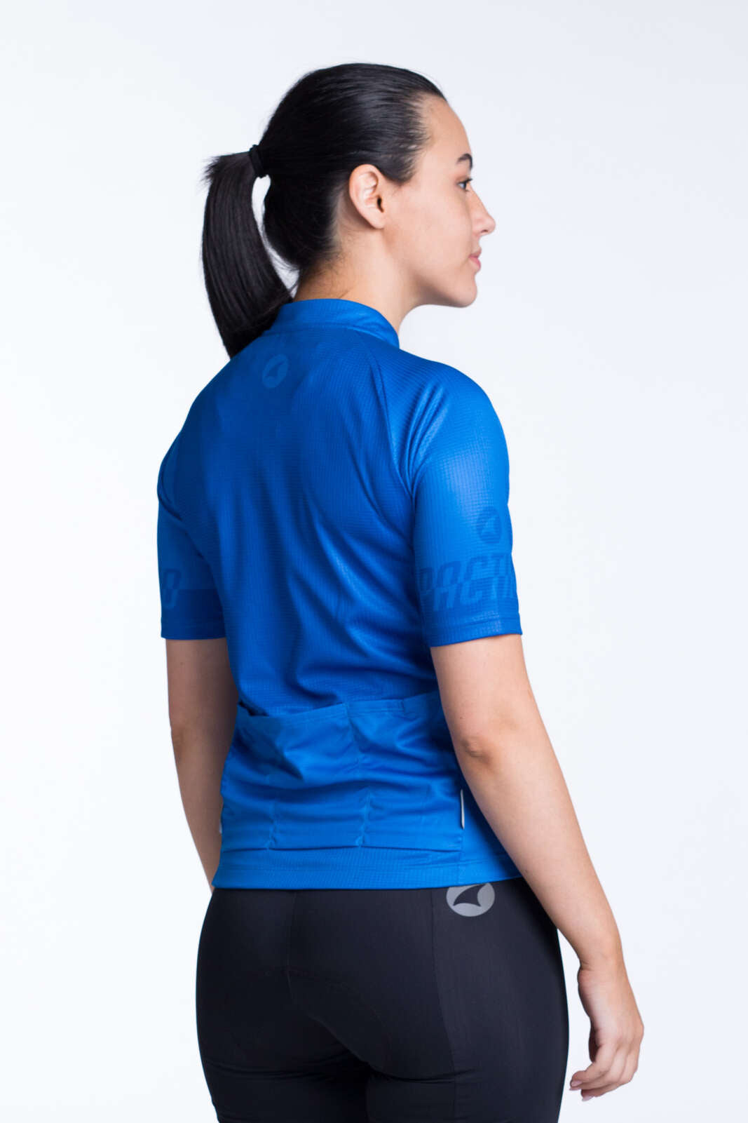 Women's Blue Loose Fit Cycling Jersey - Continental Back View