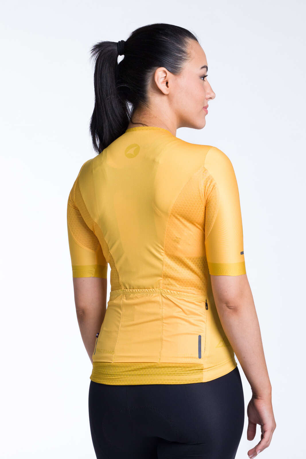 Women's Yellow/Orange Aero Cycling Jersey - Summit Back View