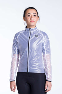 Women's Packable Cycling Rain Jacket - Front View