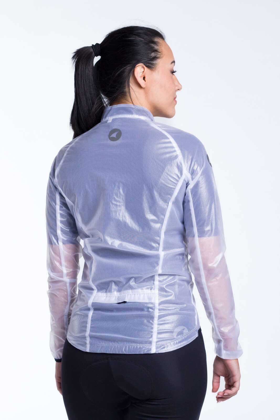 Women's Packable Cycling Rain Jacket - Back View