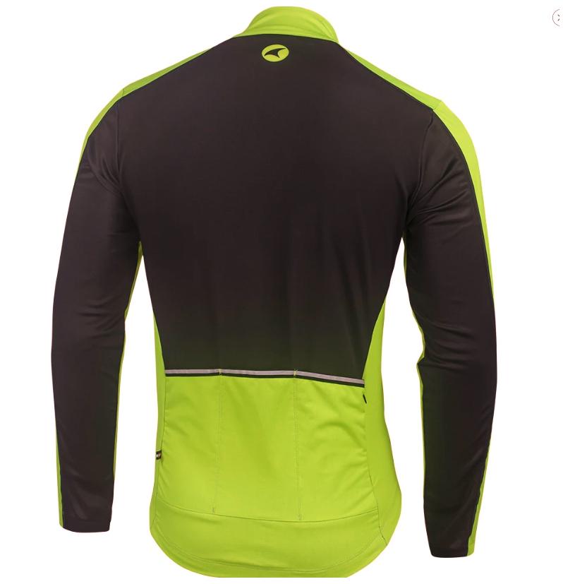 Men's Thermal Cycling Jacket - Back View #color_manic-yellow