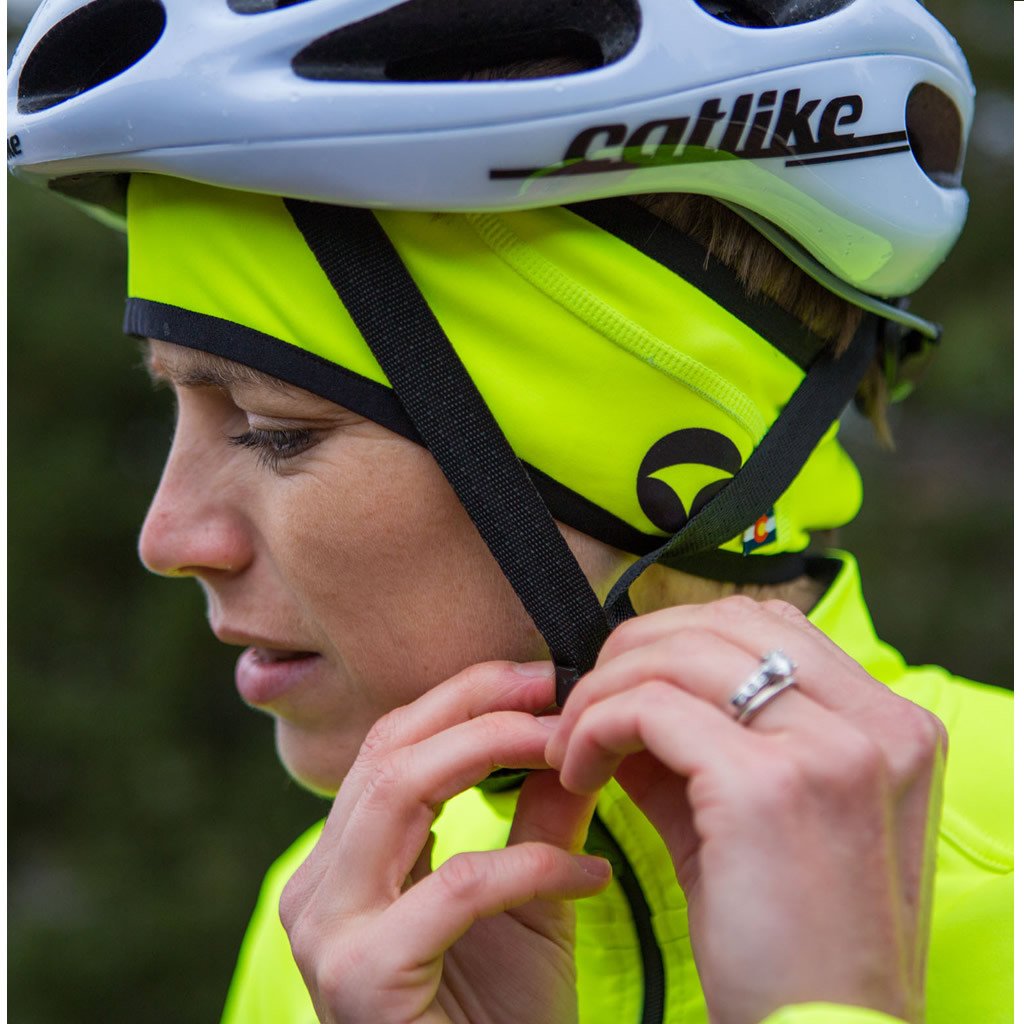 High Viz Thermal Cycling Headband - Close-Up #color_manic-yellow