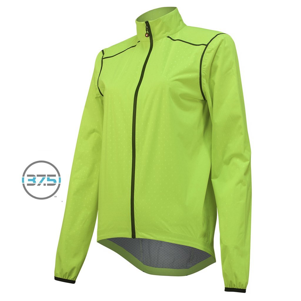 Breathable Waterproof Cycling Jacket For Women Front View  #color_manic-yellow