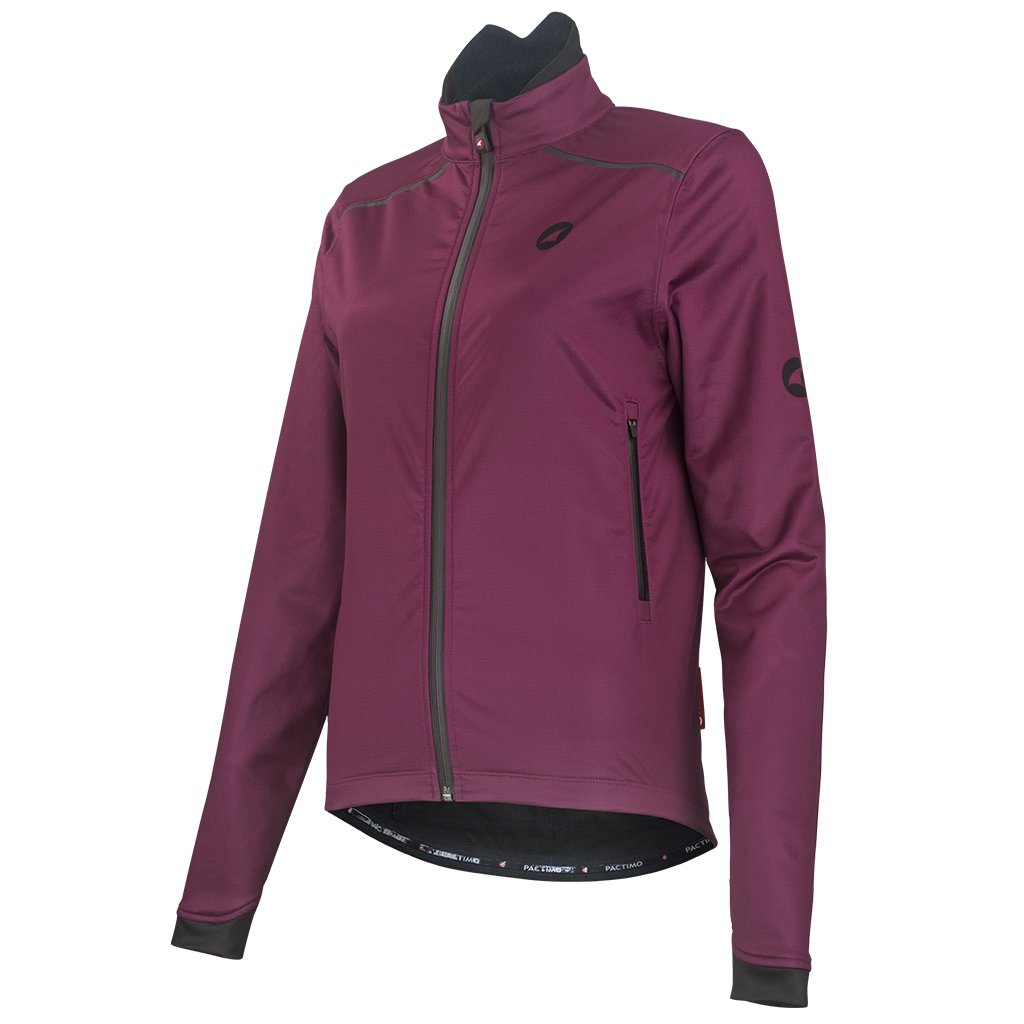 Women's Winter Cycling Jacket - Front View #color_wine