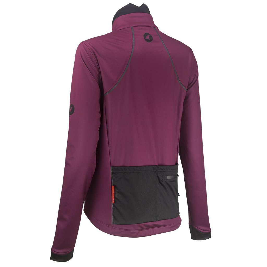 Women's Winter Cycling Jacket - Back View #color_wine