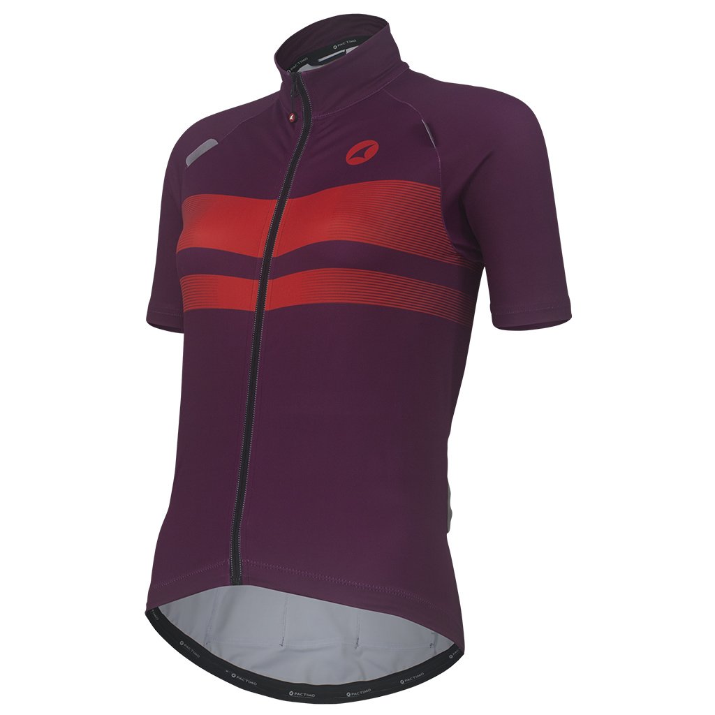 Water Repellent Women's Cycling Jersey - Front View #color_wine