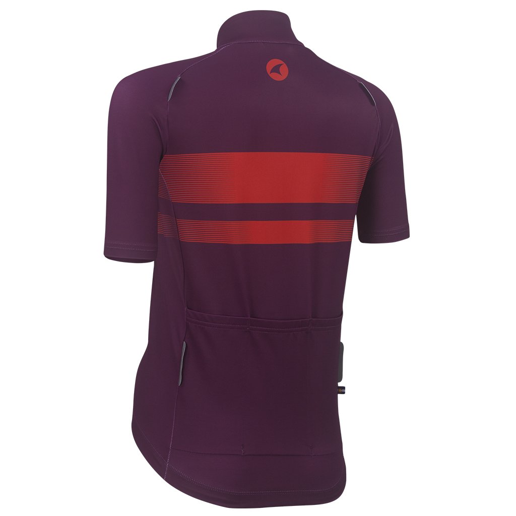 Water Repellent Women's Cycling Jersey - Back View #color_wine