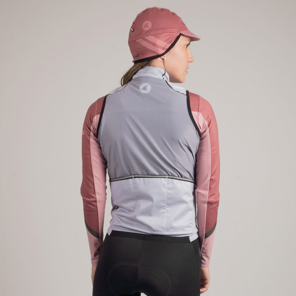 Womens Cycling Vest - Keystone on Body Back View #color_fog-grey