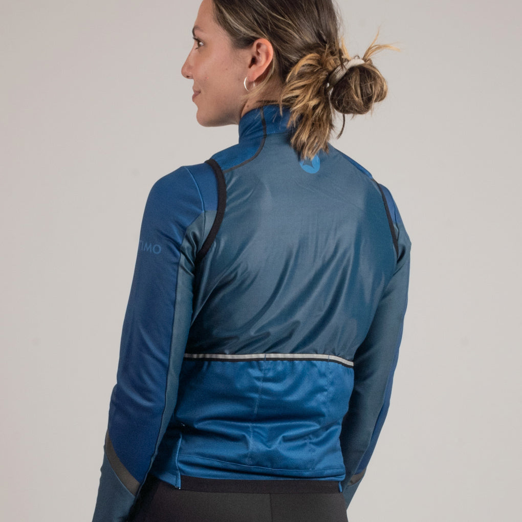 Womens Cycling Vest - Keystone on Body Back View #color_navy