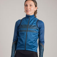 Womens Cycling Vest - Keystone on Body Front View #color_navy