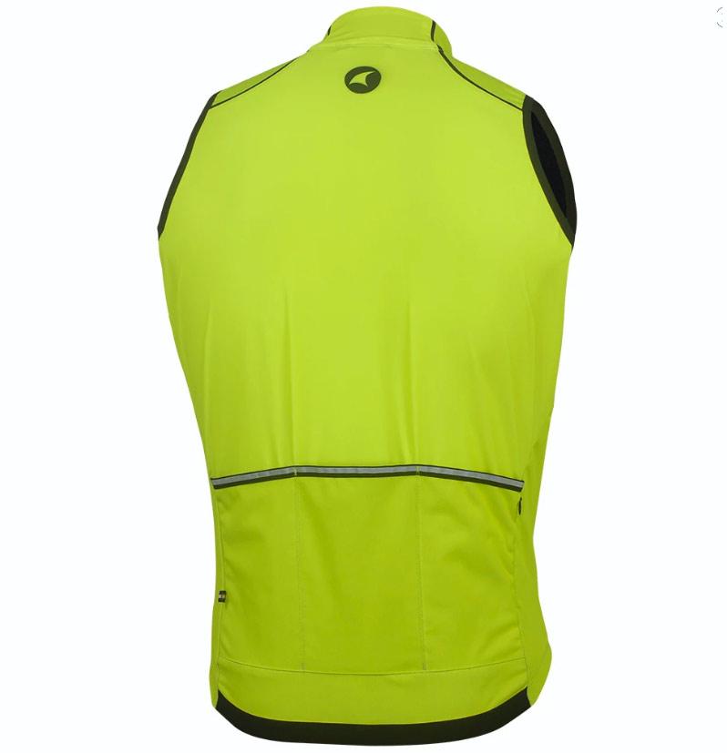 Mens Cycling Vest - Keystone Back View #color_manic-yellow