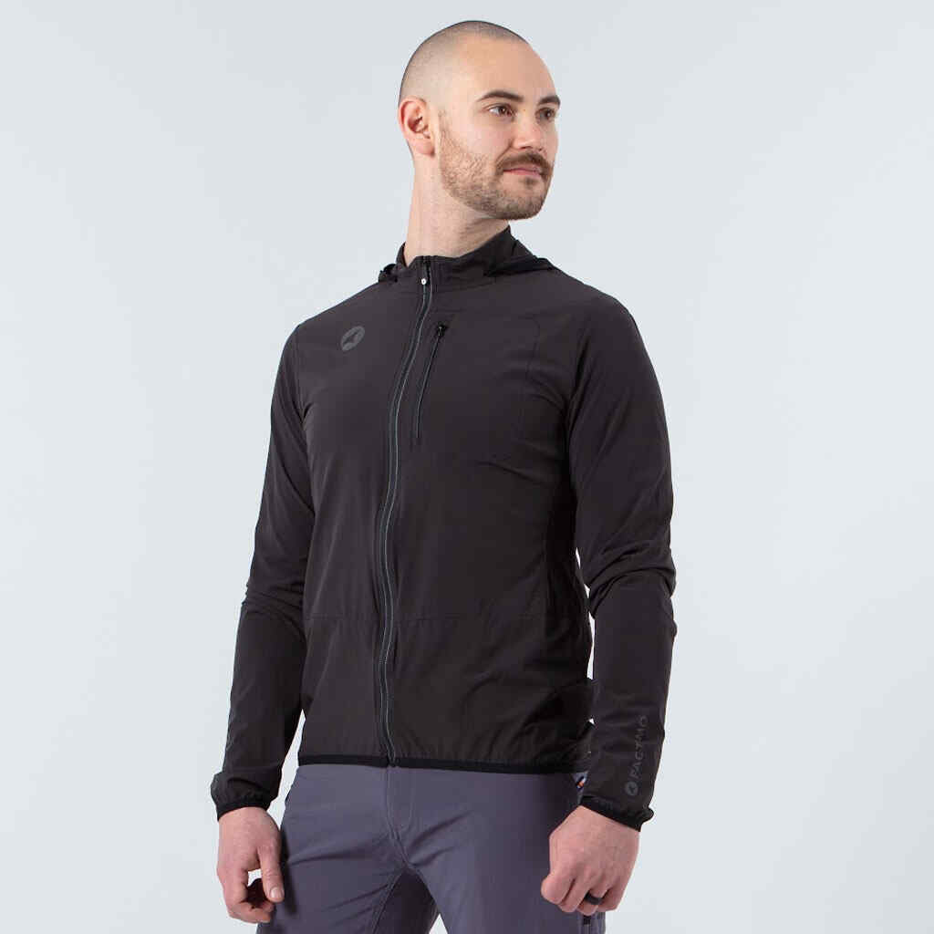Men's Lightweight Wind & Water Resistant mtb Jacket - On Body Front View