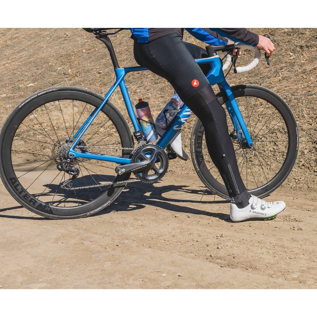 Water Repelling Cycling Leg Warmers - On Body Side View