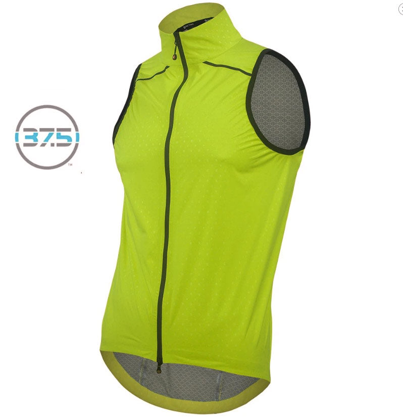 Waterproof Cycling Rain Vest for Men Front View #color_manic-yellow