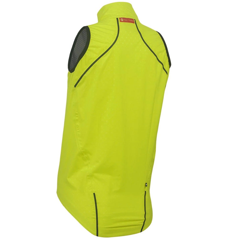 Waterproof Cycling Rain Vest for Women Back View #color_manic-yellow