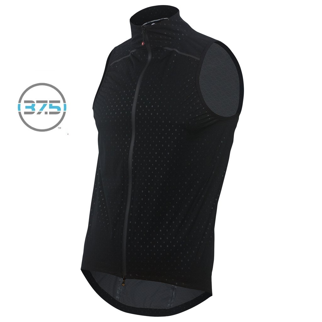 Waterproof Cycling Rain Vest for Men Front View #color_black