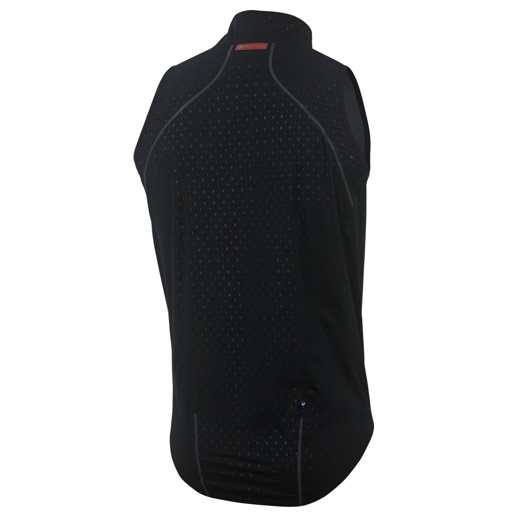 Waterproof Cycling Rain Vest for Men Back View #color_black