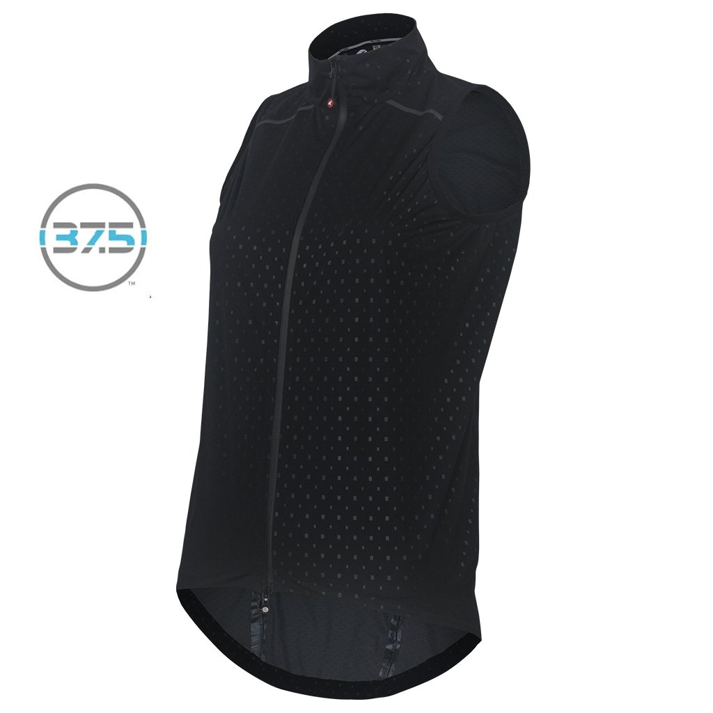 Waterproof Cycling Rain Vest for Women Front View #color_black