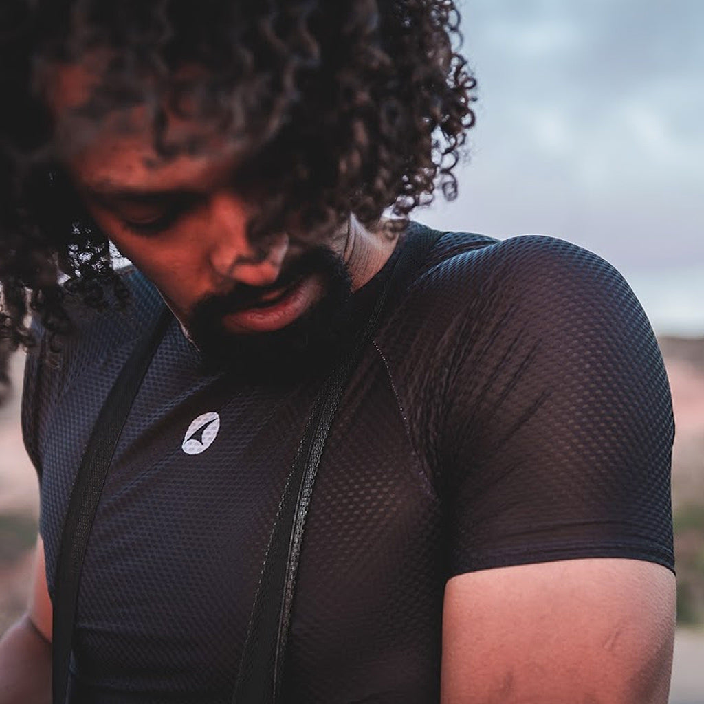 Zero Weight Mesh Short Sleeve Base Layer for Men- Close Up
